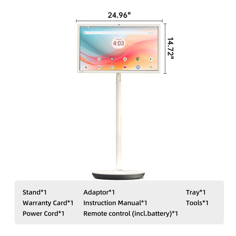 KTC A27Q7 27‘’ Portable Smart Screen, 1080P@60Hz Touch Monitor, Android 14 & Google EDLA Certification, 8GB+128GB, Qualcomm SM6115, with 9500mAh Battery & Wi-Fi 5 Wireless Casting, 4000:1 Contrast, Built-in 8MP Camera and Speakers KTC A27Q7 27‘’ Portable Smart Screen, 1080P@60Hz Touch Monitor, Android 14 & Google EDLA Certification, 8GB+128GB, Qualcomm SM6115, with 9500mAh Battery & Wi-Fi 5 Wireless Casting, 4000:1 Contrast, Built-in 8MP Camera and Speakers