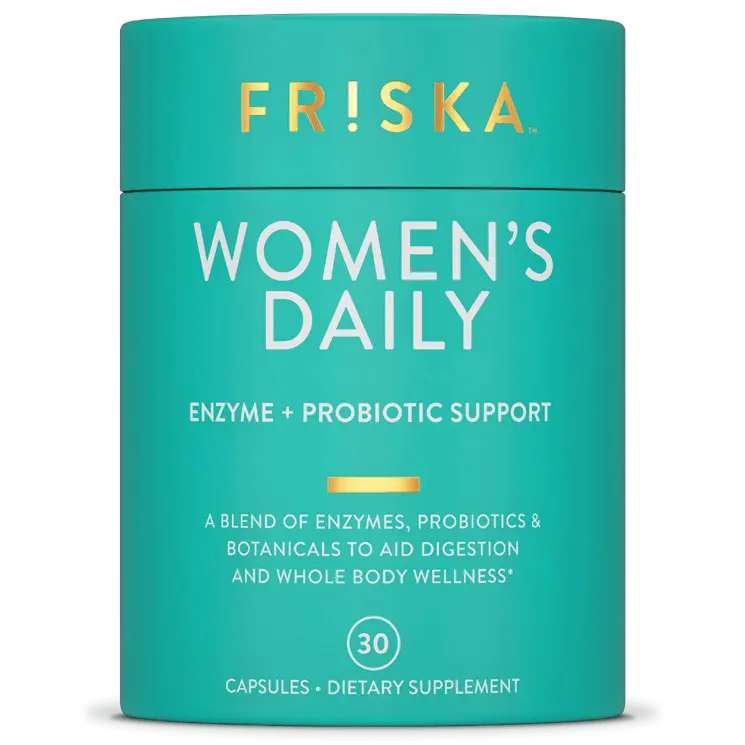 Friska Women's Daily Supplement 3-in-1 Gut Health with Digestive Enzymes, Probiotics, and Key Nutrients for Women