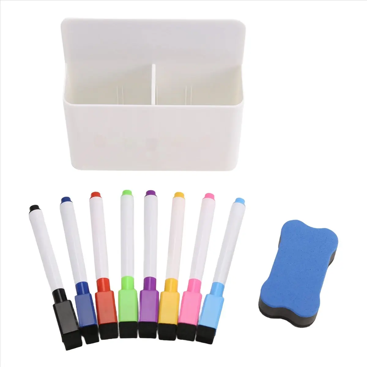 Magnetic Dry Erase Marker Holder, Magnetic Marker Holder for Whiteboard, 8 Pieces Magnetic Dry Erase Markers