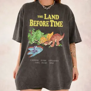 The Land Before Time C1717 T-Shirt, Cute Dinosaur Crew Top, Oversized Aesthetic Graphic Tee, 90s Kid Nostalgia Gift