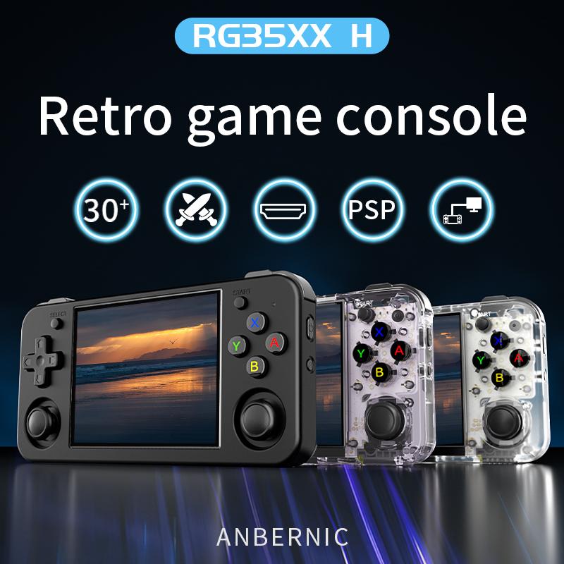 ANBERNIC RG35XX H Retro Handheld Game Console  3.5 Inch IPS Screen Linux  64-bit System Gaming RG35XXH Support HD-MI TV Output 5G WiFi Bluetooth 4.2 Li-polymer  3300mAh Gift