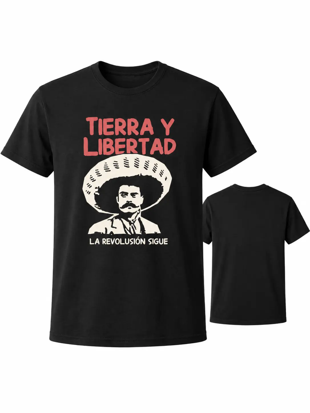 Tierra y Libertad Mexican Revolution Shirt, Emiliano Zapata La Revolución Sigue Graphic Tee, Mexico Heritage T-Shirt for Men Women