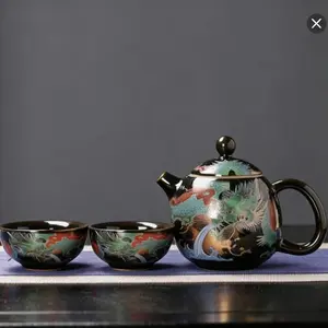 ST Portable Outdoor Teapot Set Gift Set Handcrafted Jianzhan Tea Cup Traditional Chinese Porcelain Elegant Gift