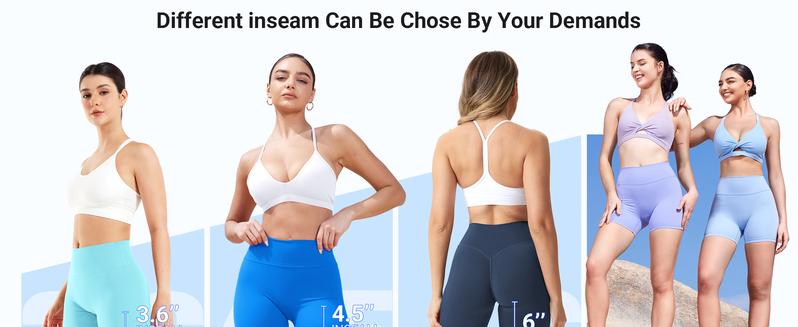 YEOREO Women's Biker Shorts 4.5" Workout Gym Shorts Craze High Waist Tummy Control Hidden Scrunch Running Yoga impact