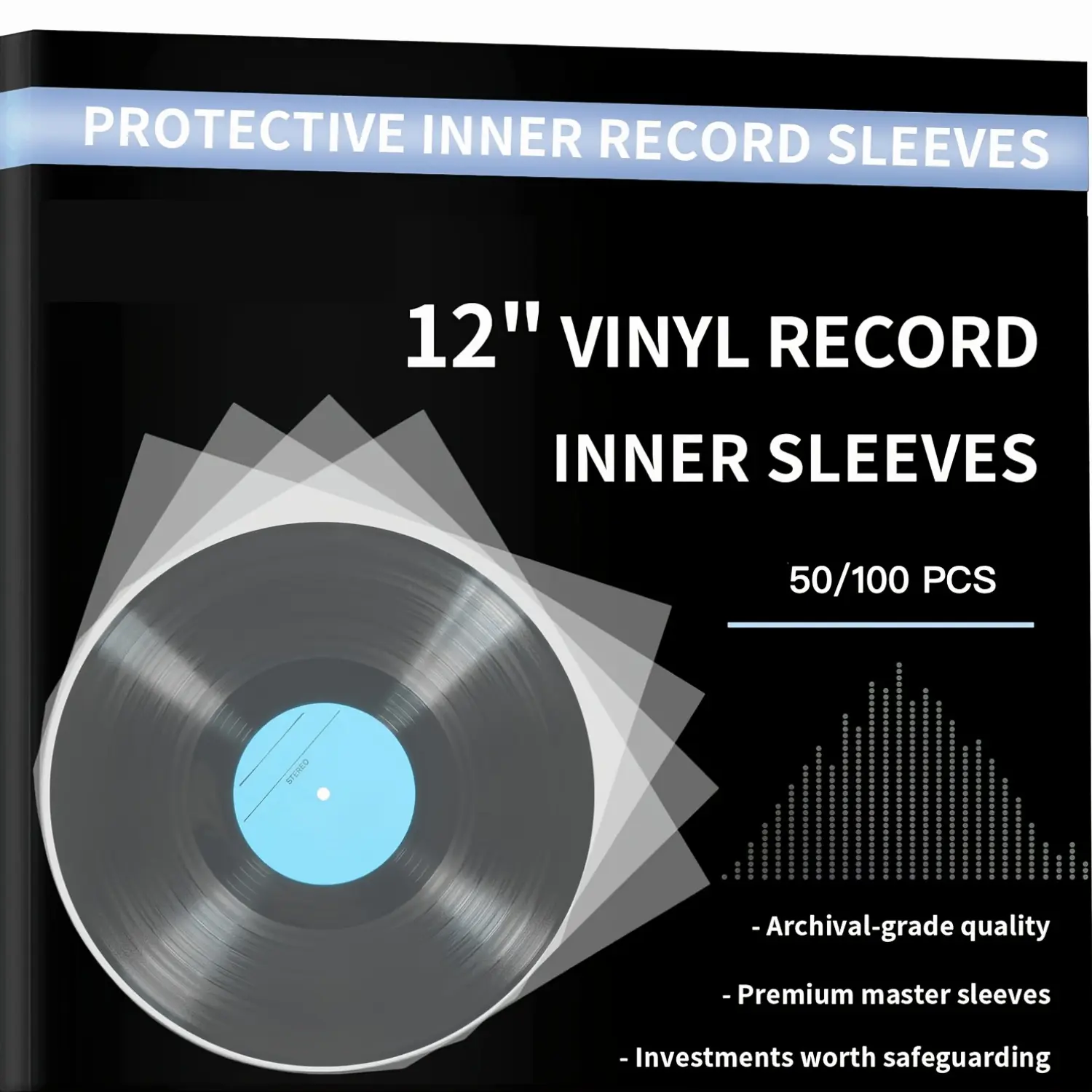 50/100pcs Anti-Static Round-Bottom LP Inner Sleeves, Record Inner Sleeves - 12" Vinyl Record Protectors For Scratch & Dust Defense