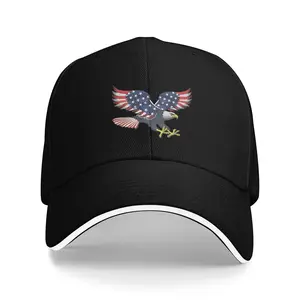 American Flag Eagle Hat Funny character Sandwich Cap Adjustable Dad Snapback Cool Hats Black
