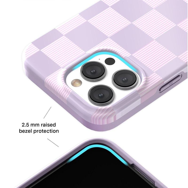 Velvet Caviar Lilac Vibe Checkered iPhone Case - Cute, Trendy & Stylish Phone Cases for iPhone - Drop-tested Cases for iPhone with Shockproof Protection