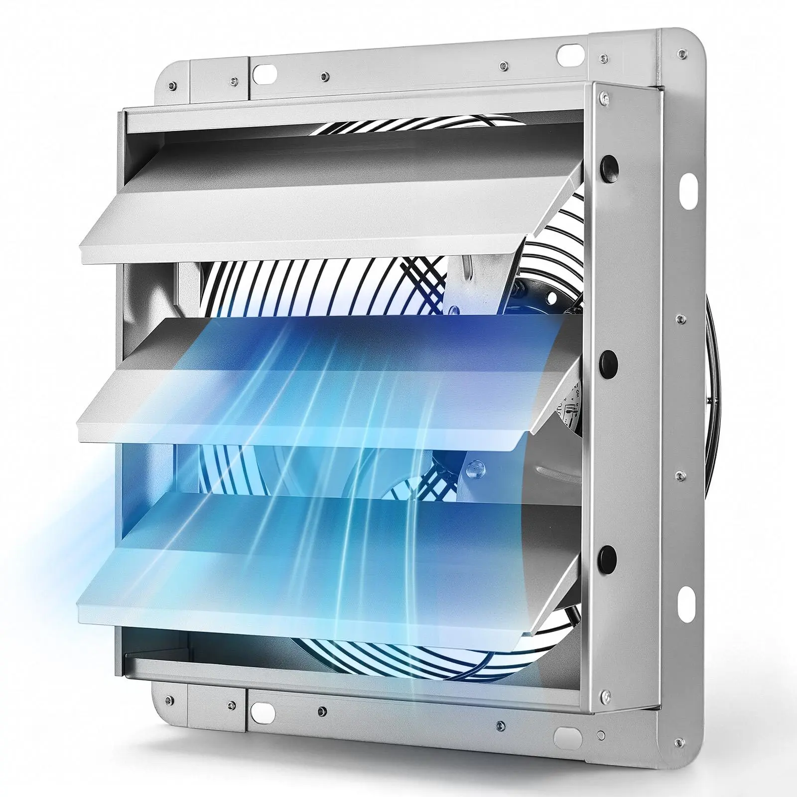 【SummerFinds】VEVOR 10-Inch Wall-Mounted Shutter Exhaust Ventilation Fan, 874 CFM Corded Unit, Automatic Louvers, Sturdy Steel Housing, Low-Noise AC Motor, for Attic, Garage, Silver