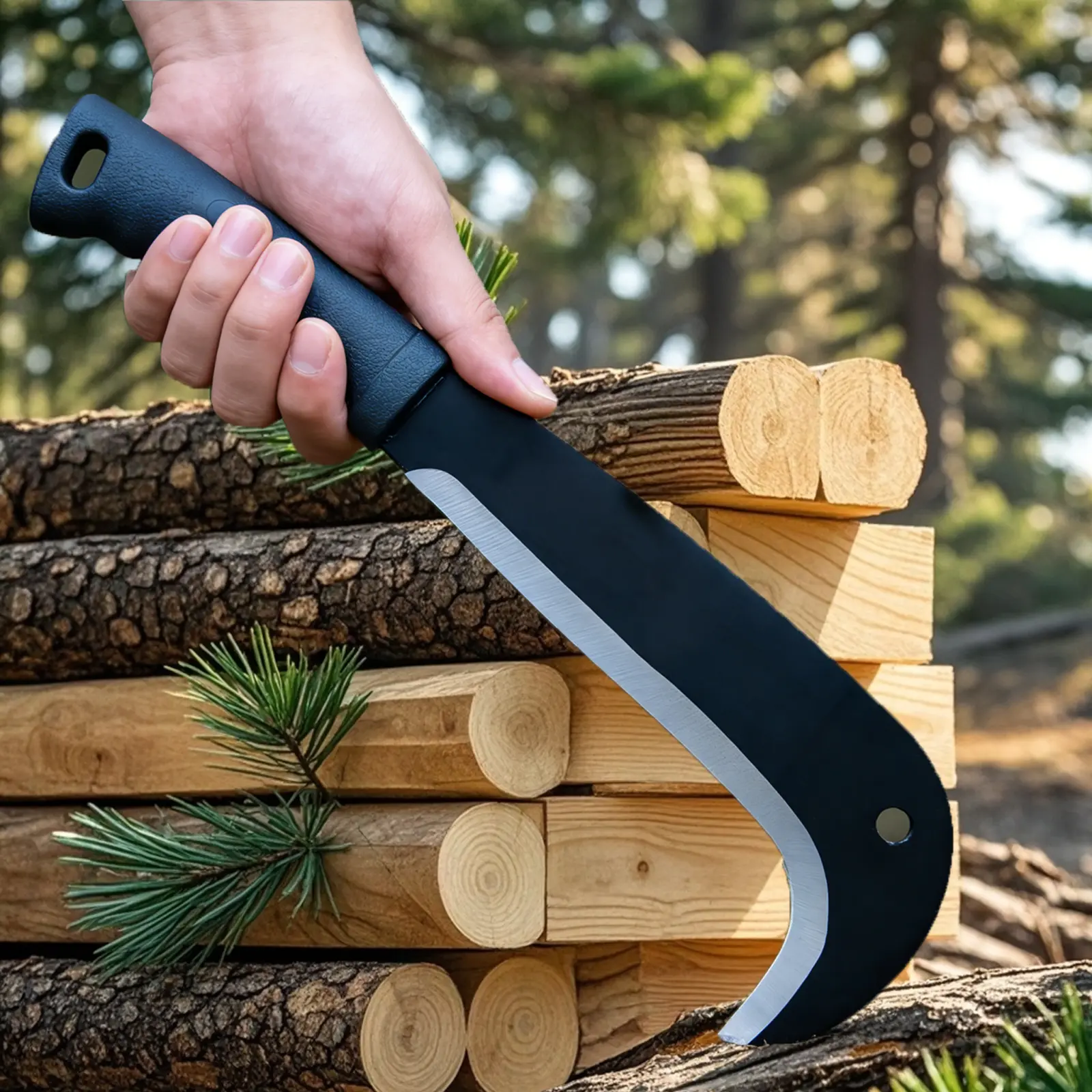 Weeding Sickle Machete Knife Brush ClearingHand SickleGarden Tool with Carbon Steel ThickBlade Gardening Machete  for Yard Work, Bushcrafting, Gardeners