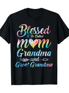 Blessed To Be Called Mom Grandma Great Grandma Mother'S Day T-Shirt220g T-shirt 100% T-shirt17