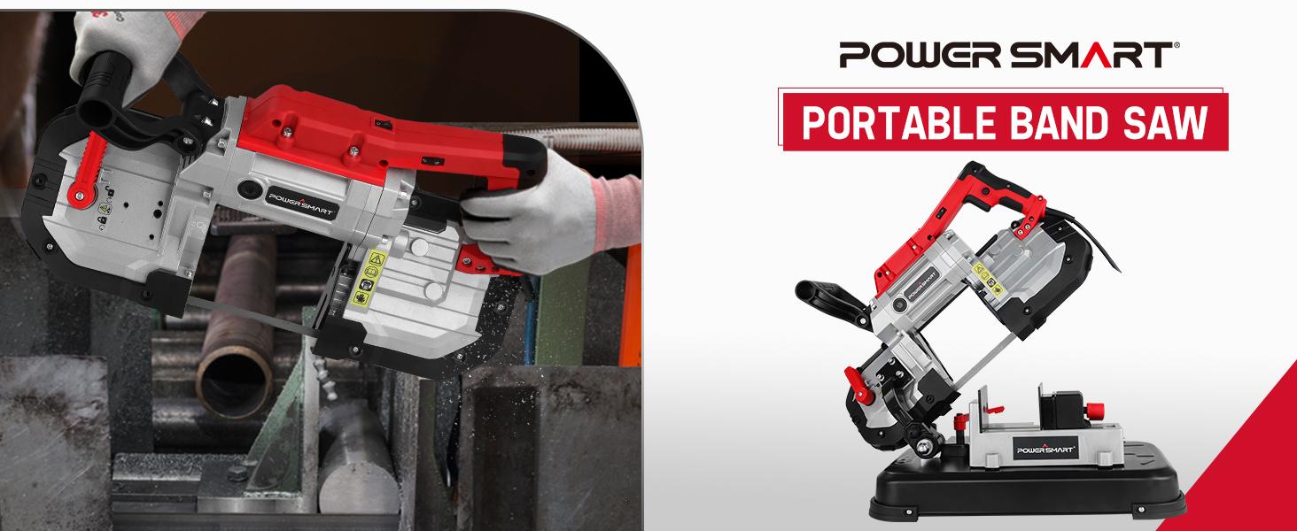 PowerSmart Portable Band Saw with Removable Alloy Steel Base, 10Amp 1100W Motor 5-Inch Deep Cut Bandsaw for Metal(PS3051) PowerSmart Portable Band Saw with Removable Alloy Steel Base, 10Amp 1100W Motor 5-Inch Deep Cut Bandsaw for Metal(PS3051)