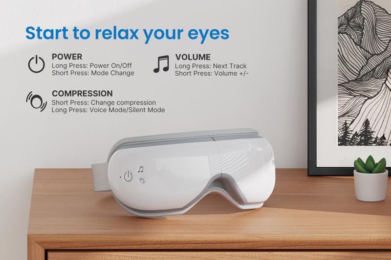 RENPHO Eyeris 1 Eye Massager with Heat, Valentines Day Gift Choice for Man Women Smart Comfort Eye Mask with Bluetooth Music, Birthday Gift