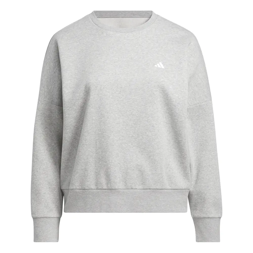 adidas Womens Essentials Feel Cozy Crew Neck Sweatshirt Plus Casual - Grey adidas Womens Essentials Feel Cozy Crew Neck Sweatshirt Plus Casual - Grey