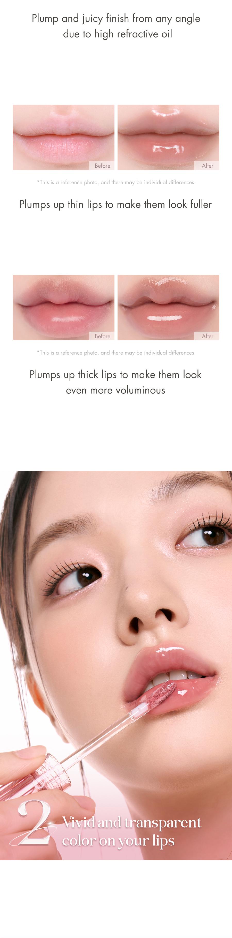 [rom&nd Official Shop] rom&nd Glasting Color Gloss 4g Plumping Volume Bunny Tongue Lips Glazed Glass Lightweight Glowy Vivid Transparent Glossy