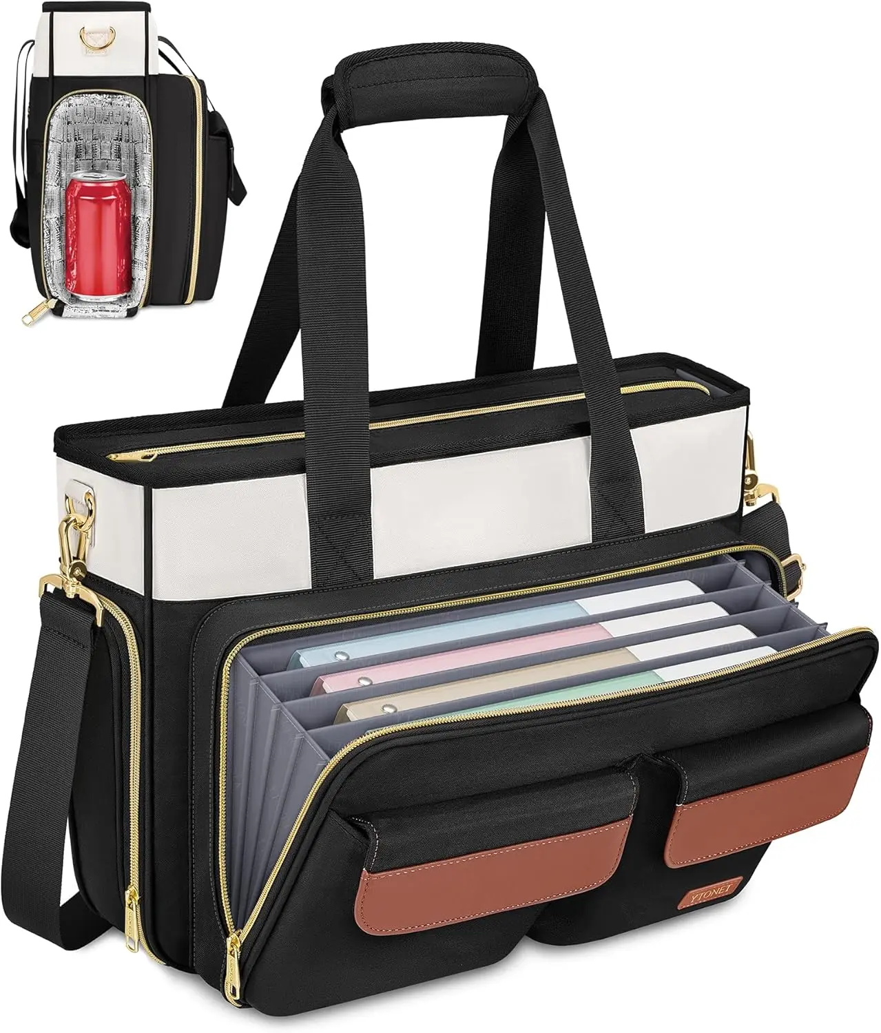 【Back To School】Ytonet Teacher Bag for Women, 15.6 Inch Laptop Tote Bag with Laptop Protective & Accordion File Pockets, Work Bags for Women Nurse Bags Teacher Gift Briefcase for Office, Business, College, Nursing