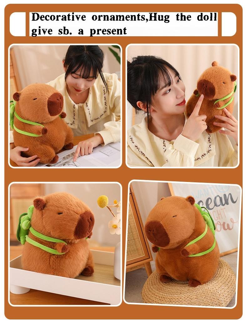 Summer Capybara Plush Toy Soft Cuddly Simulation Stuffed Animal for Home Sofa Bed Decoration Ideal Gift for Animal Lovers Ages 12+