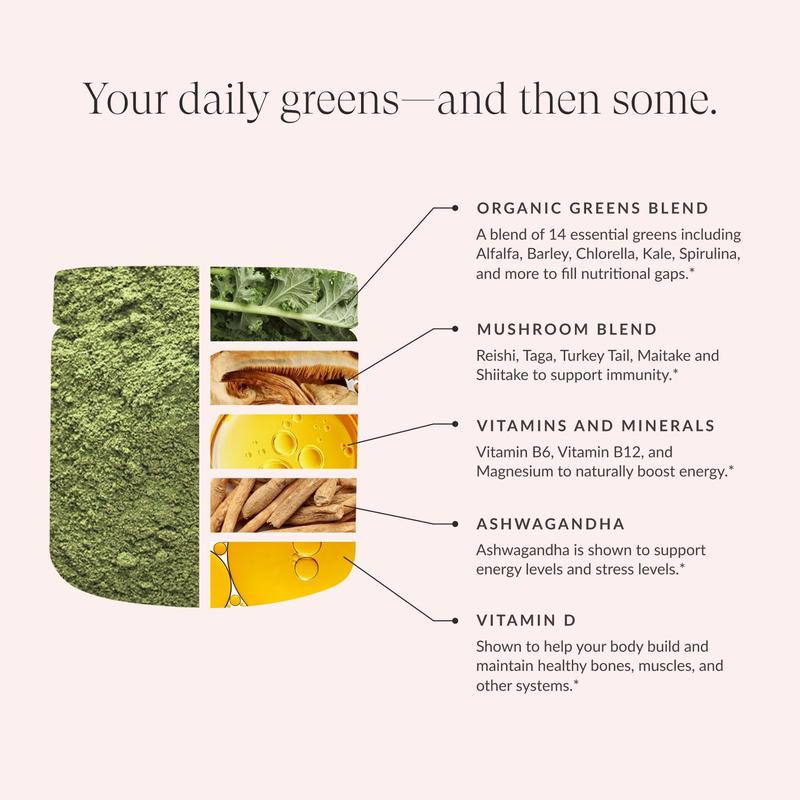 Beam Greens Superfood Powder – Best Tasting Greens Powder (NY Post) – Energy & Wellness Support – Strawberry Kiwi Flavor – 30 Servings