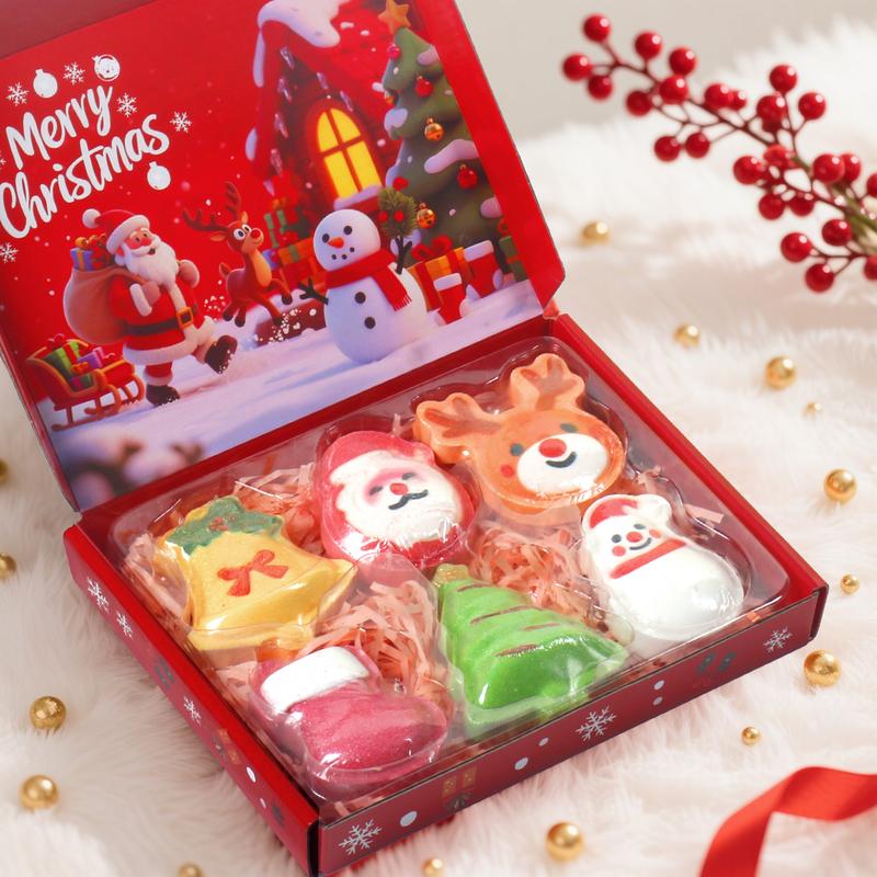 iHave Christmas Bath Bombs Gift Set – 6pcs Festive Bath Bomb Kids Box with Santa, Snowman, Reindeer, Tree, Bell & Stocking. Fizzy Organic Fun for Relaxing Bath Time, Perfect Christmas Bath Bombs for Kids, Stocking Stuffers & Holiday Gifts for Boys & Girls