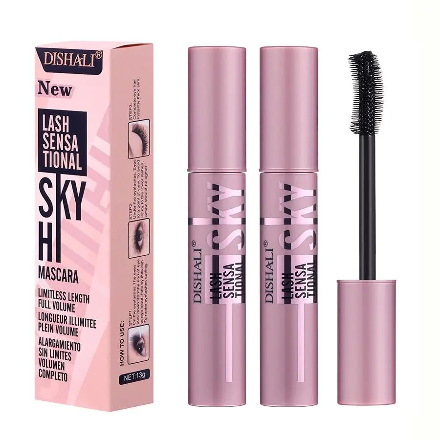 2 Pack Voluminous Lengthening Mascara Duo, Sweet Cool Girl Style, Waterproof Sweatproof Smudge Proof, Dense Curl Long Lasting, Perfect for Commuting/date/party