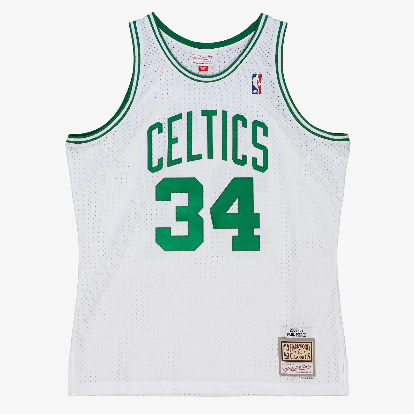 Paul Pierce Boston Celtics 2007-08 White Swingman Player Jersey - Mitchell & Ness NBA Throwback, 00s Retro Basketball Jersey