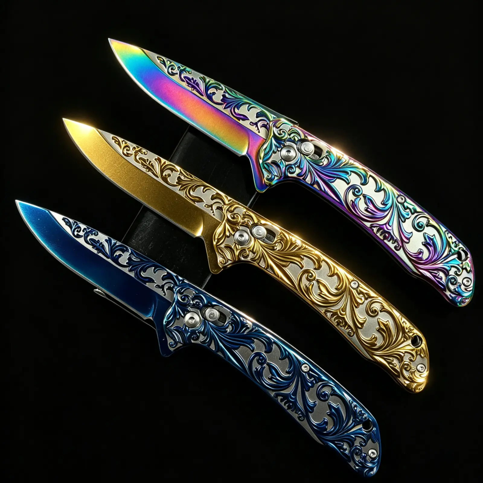 3D European-Style Vintage Manual Folding Tool with Intricate Carvings, Durable Outdoor Camping-Hiking Gear, Men's EDC Item & Christmas-Birthday Gift Option