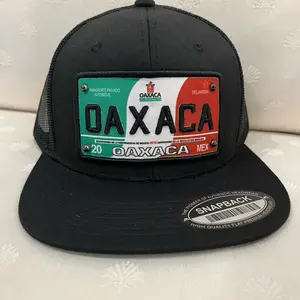 Oaxaca black Trucker Hat - Black Snapback with Mexico Flag Patch High Quality Flat Pro Design