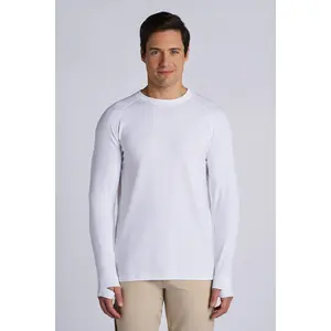 Men's LumaLeo Long Sleeve T-Shirt with Thumbholes | White