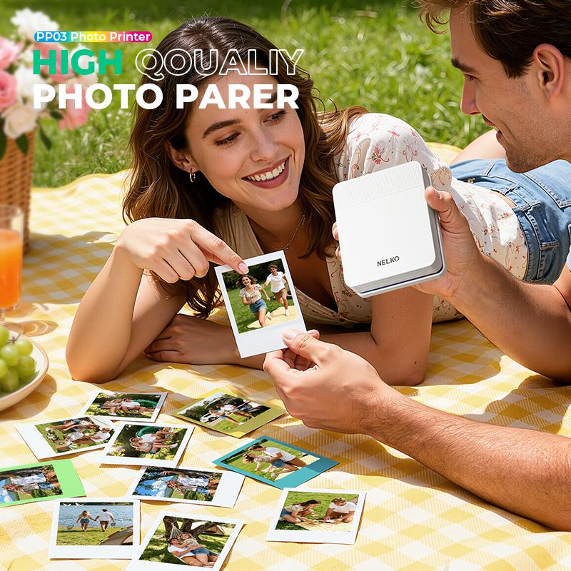 Nelko Pocket PP03 Instant Smartphone Inkjet Photo Printer With 20 Non-Sticky Photo Papers, Portable Mini Color Wireless Mobile Printer, Bluetooth Compatible with iOS & Android Devices, Ideal Valentine's Day Gift Nelko Pocket PP03 Instant Smartphone Inkjet Photo Printer With 20 Non-Sticky Photo Papers, Portable Mini Color Wireless Mobile Printer, Bluetooth Compatible with iOS & Android Devices, Ideal Valentine's Day Gift