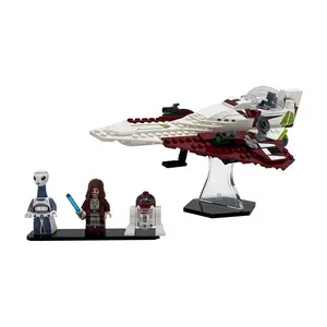 Acrylic Display Stand Compatible with LEGO 75333 Obi-Wan Kenobi's Jedi Starfighter - Set Not Included