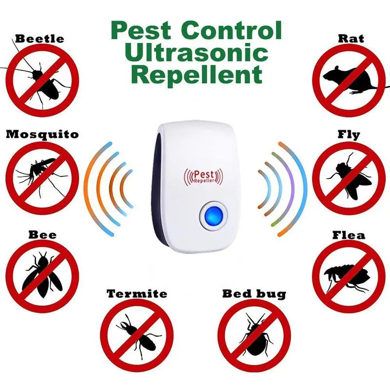 6 Packs Ultrasonic Pest Control Repeller, Electronic Pest Repellent Plug in Indoor for Insect Roaches Spider Ant Bug Mosquito Mouse Repellent for House Kitchen Garage Warehouse ultrasonic pest