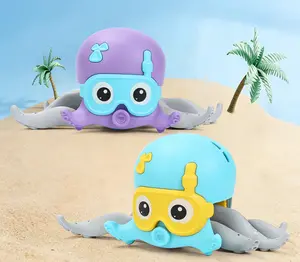 Move Quickly Octopus Clockwork Toy for Water and Ground Play with Fun Goggles and Adjustable Tentacles