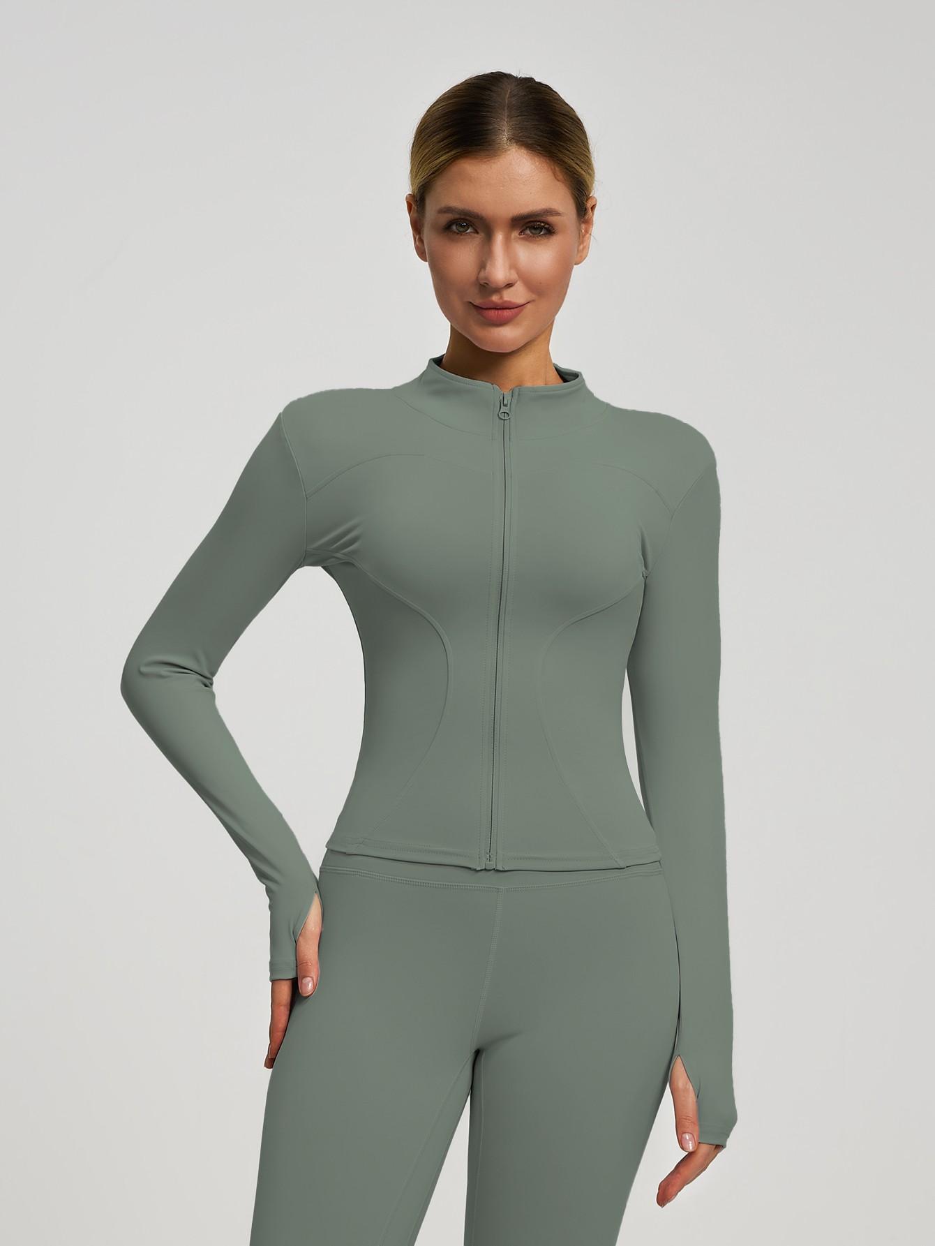 New Women's Yoga Sport Breathable Jacket, Leisure Comfort Quick-Drying Long-Sleeve Jacket with Zipper and Slim Fit Pants, Suitable for Yoga, Gym Training, Running and Daily Wear, Available in Multiple Colors