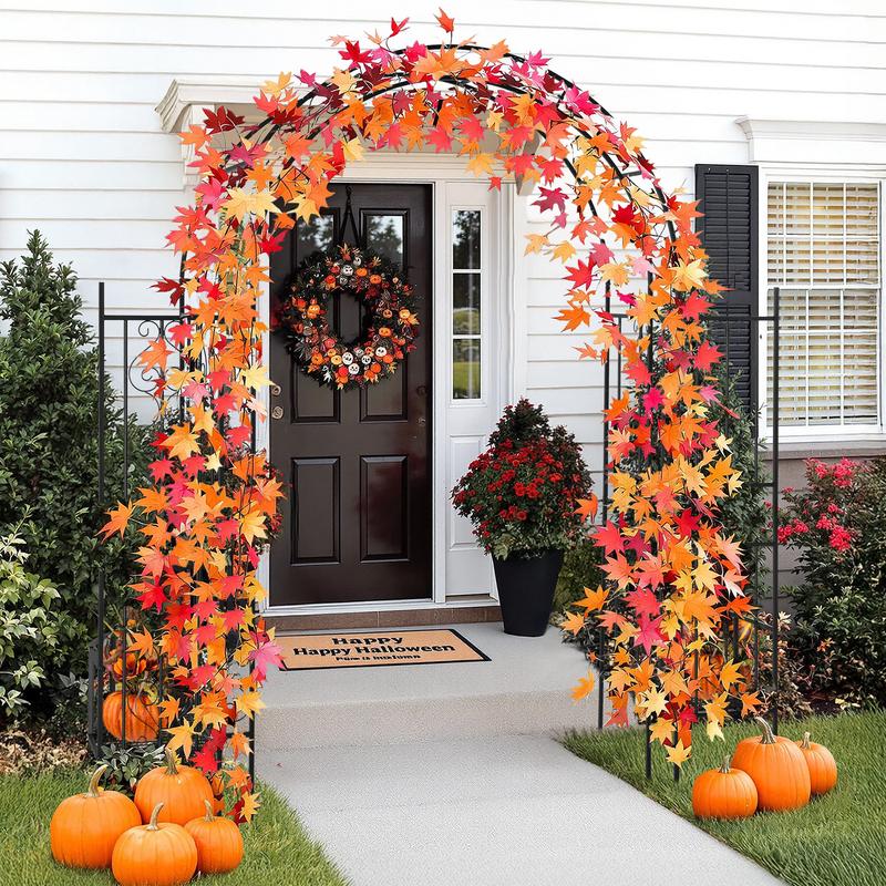 Arc Roof Double Layer Arch Trellis for Garden Vine Support, Sturdy Rustproof Iron Frame, Easy Ground Stake Installation, 78x23x83.9 Inch