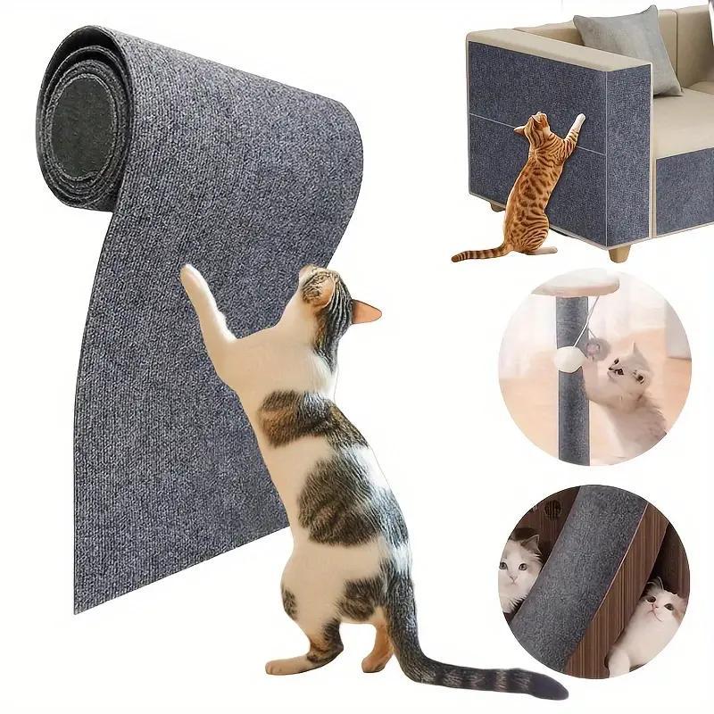 Cat Scratch Furniture Protectors, Self-Adhesive Sofa Scratch Protectors, Durable Cat Scratching Post Rugs, Trimmable Sofa and Wall Protectors, Cat Scratching Boards - 4Pcs