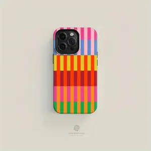 Colorful Striped Durable Phone Case |   Soft And Hard Two-In-One Film Printing Full Pattern Phone Case For IPhone 16 Pro Max, 15/14 PLUS, 13/12/11 Pro
