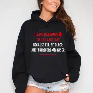 Funny Homework School Humor Saying Teen Girls Boys Student Pullover Hoodie