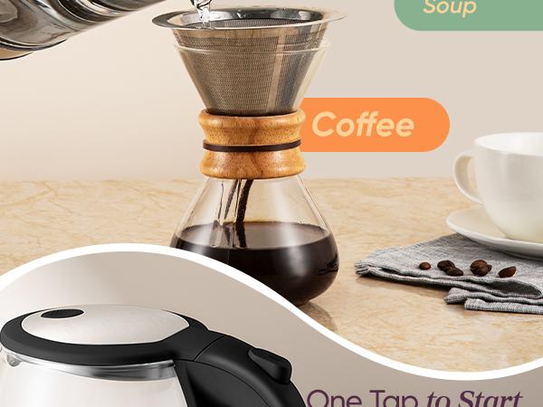 COSORI Electric Glass Kettle, 1.8Qt/1500W, No Plastic Filter & Spout, Auto Shut Off, Black, Hot Water Boiler for Coffee&Tea, College Dorm Essential GK-172/173, valentinesdaygift COSORI Electric Glass Kettle, 1.8Qt/1500W, No Plastic Filter & Spout, Auto Shut Off, Black, Hot Water Boiler for Coffee&Tea, College Dorm Essential GK-172/173, valentinesdaygift