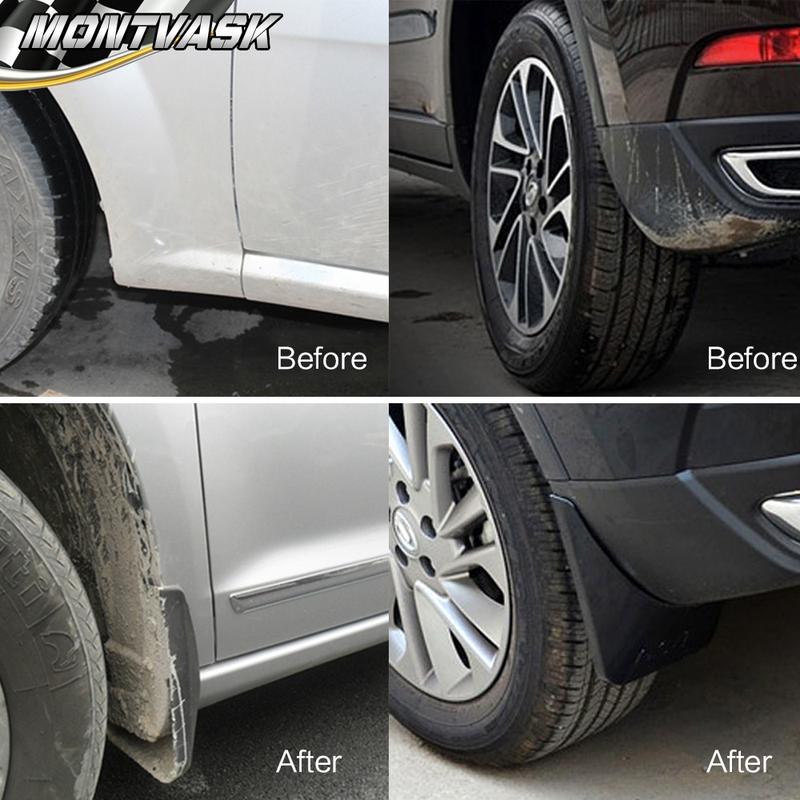 CROSSDESIGN 4 Pcs Front&Rear Splash Guards Mud Flaps w/Wheel Lips Fit For 04-14 Ford F-150