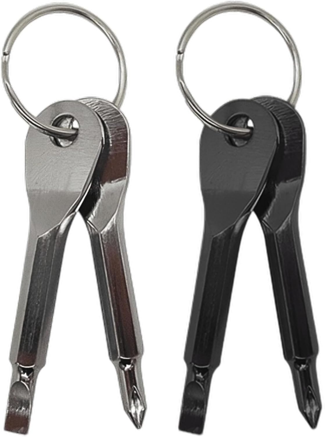 2 Pack Pocket Screwdriver Set – Compact EDC Keychain Repair Tool with Flathead & Phillips Heads for Small Repairs, Furniture & Everyday Use