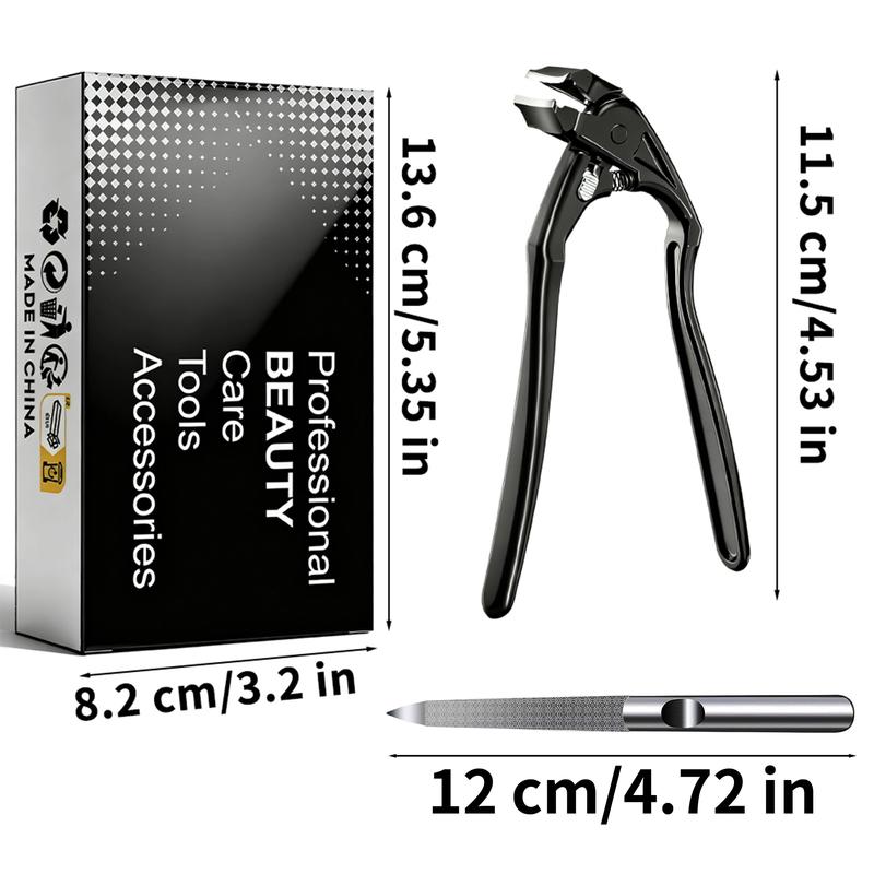 Black Curved Tip Nail Clipper with Extra Long Handle Ergonomic Design for Seniors Large Opening Sharp Durable Blade Ideal for Toenail Care
