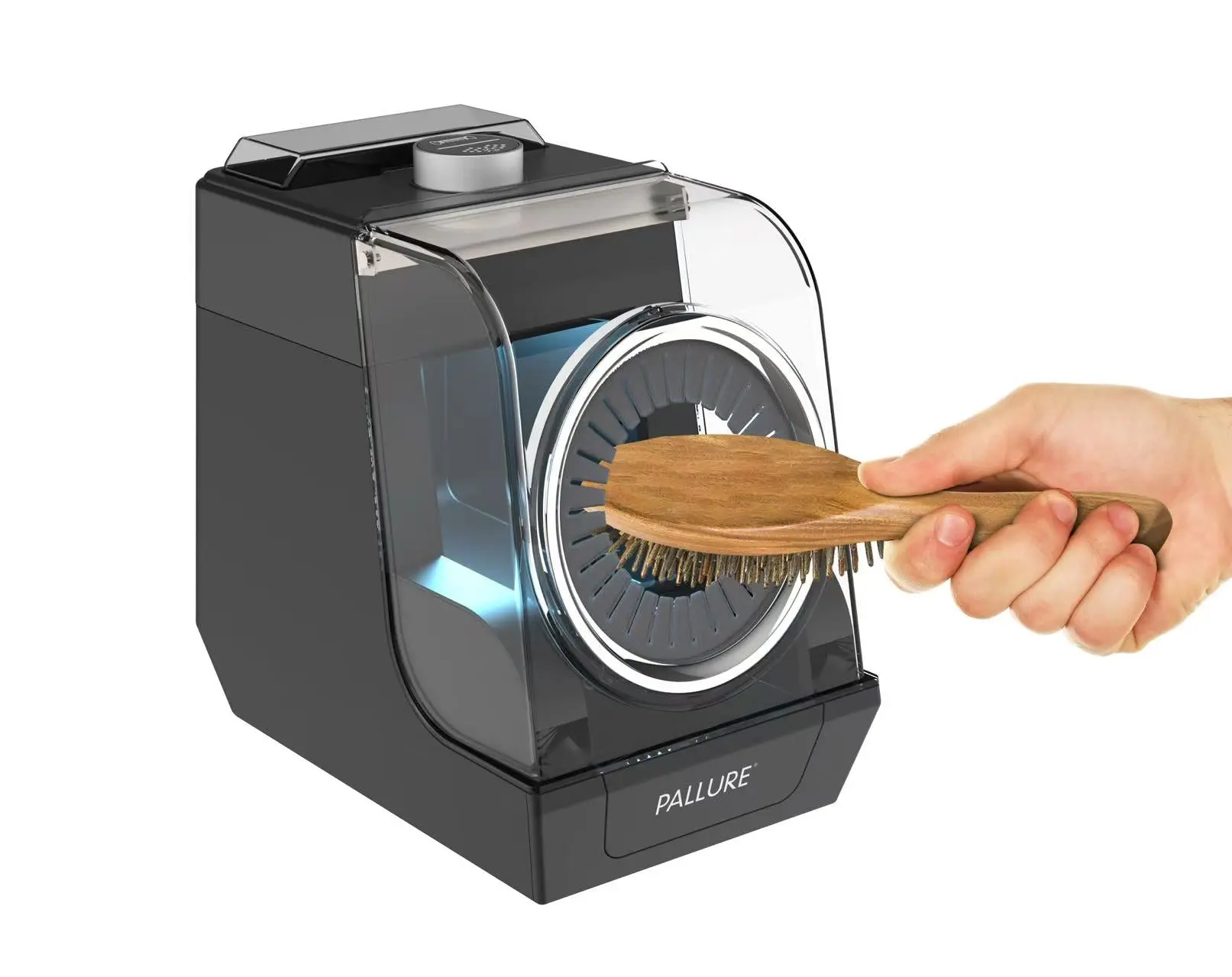 Pallure Automatic Hair Brush Cleaner and Sanitizer - Removes hair and lint, Disinfects in seconds