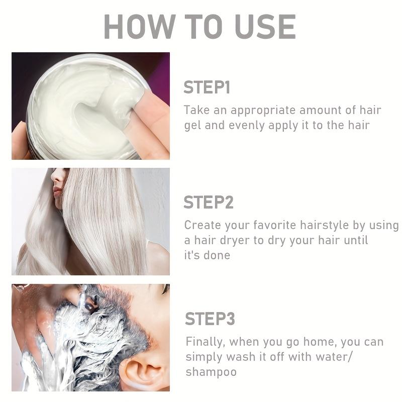 ROZINO White Temporary Hair Color Wax (4.2oz/120g) - Natural & Washable Hair Styling Pomade for Men & Women, Non-Sticky Hair Chalk for Cosplay, Halloween, Parties & Daily Use - Creates Bold White/Grey Hair Looks | TikTok Viral Hair Makeup Product