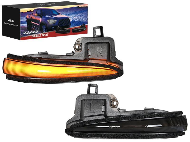 Nilight Side Mirror Marker Light Sequential Amber Left Right Turn Signal Lights Smoked Lens Plug and Play Waterproof Compatible With Toyota Tacoma RAV4 XA50 Highlander XU70 Leds