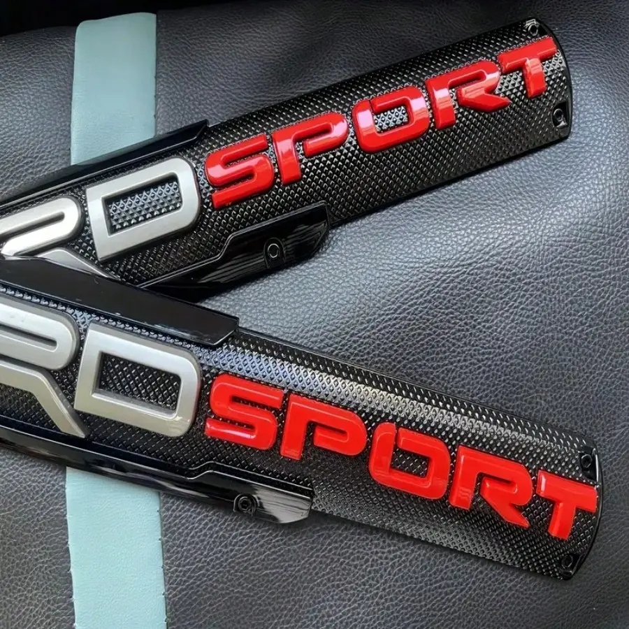 2pcs For Sport Off Road 3D ABS Model Nameplate Door Emblem Sticker Badge Black&Red Set of 2 Off Road Sport Pro Emblem Decal Self adhesive Badge Stickers for Sport Pro SR5 V6 4X4  car lover gift