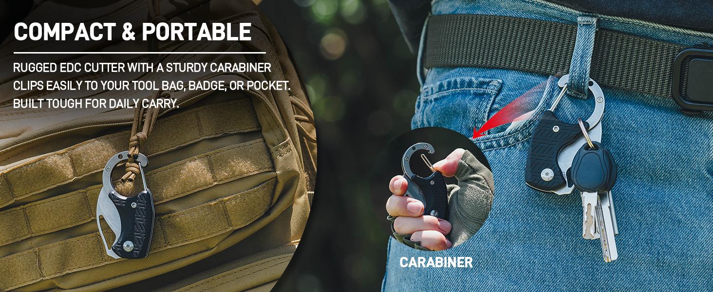 CJRB Anansi Multitool Folding Utility Knife with AR-RPM9 Claw Blade G10 Handle,Small Karambit Pocket Knife, Compact Keychain Box Cutter for Hunting Military Camping Self Defense EDC