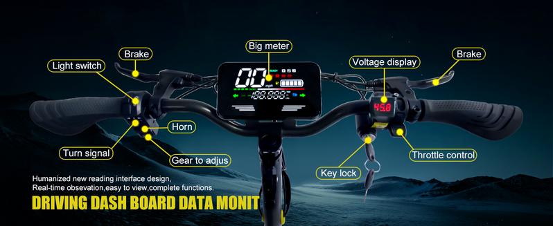 EOEOTWO GT06 Electric scooter, 48V 13AH/23.4AH, range of 40 miles, 1200W motor, foldable electric skateboard, 28MPH, LED display screen, front and rear dual shock absorbers, electric skateboard