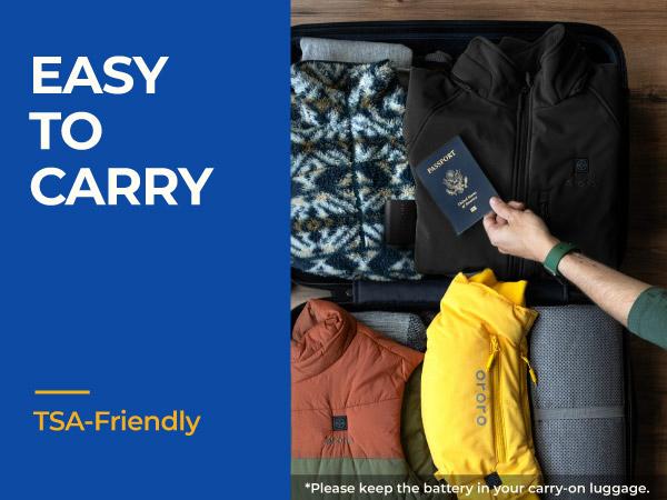 ororo Men's 4-Zone Classic Heated Jacket 2.0, Battery Included, 10 Hours of Runtime, Machine Washable, 4 Heating Zones, Water and Wind Resistant, Detachable Hood, YKK Zippers