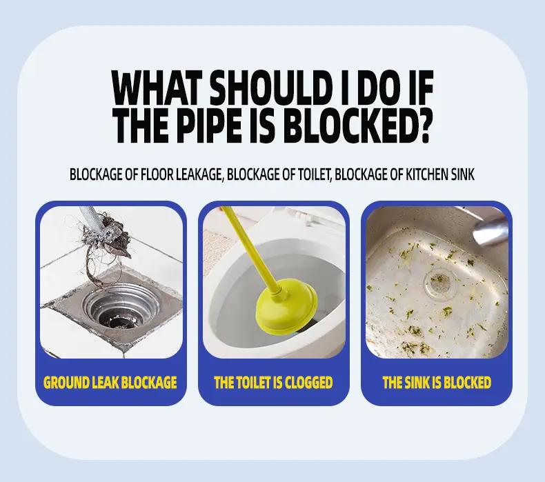 PICKZONE PIPE BOBO - Pipe Cleaner for Kitchen Sinks Shower Drains Tubs Effective Blockage Relief Safe for All Pipes Household Bathroom Cleaning Tool