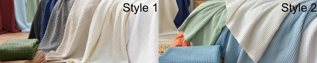 PHF 100% Cotton Weave Waffle Blanket, Aesthetic Soft Woven and Breathable Blanket for Bed Sofa Home Decor for All Seasons, New Year Gift