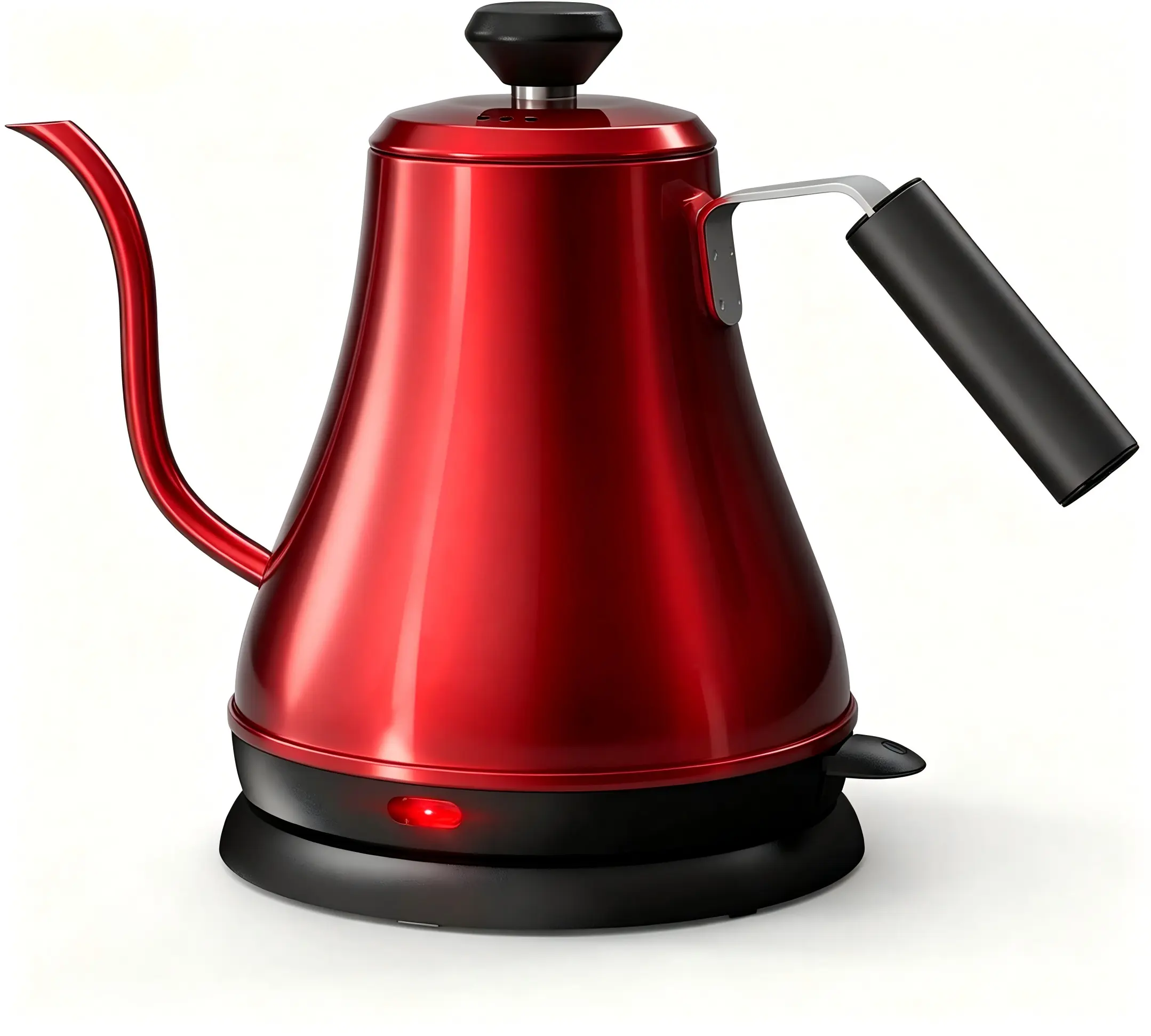 Stainless Steel Cordless Electric Gooseneck Kettle, 0.8L Sleek & Elegant Swivel Base, 1000W Quick Heating, BPA-Free, Boil-Dry Auto Shut-Off, Anti-Slip Insulated Ergonomic Handle, Red Kitchen Gift for Tea & Coffee Lovers, Gooseneck Spout